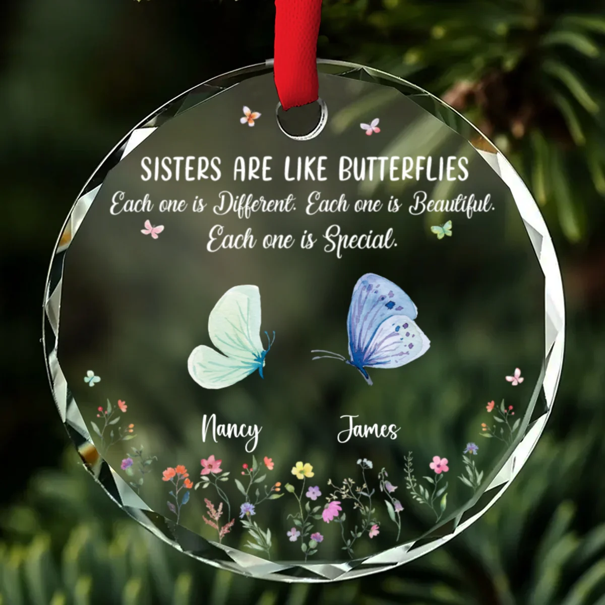 Sister Are The Gardeners Of Our Souls - Personalized Custom Glass Ornament - Image 6
