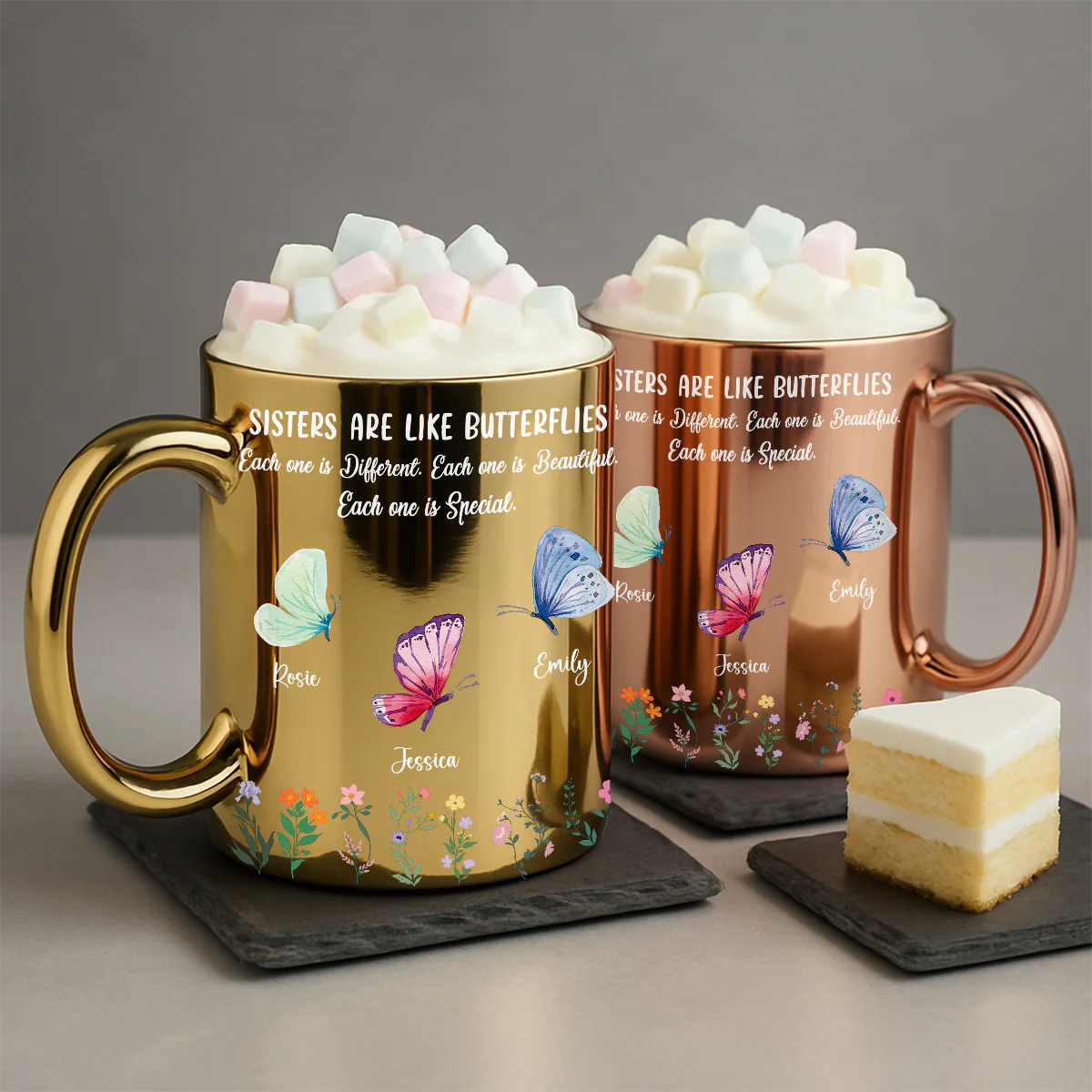 Sister Are The Gardeners Of Our Souls - Personalized Custom Metallic Mug - Image 4