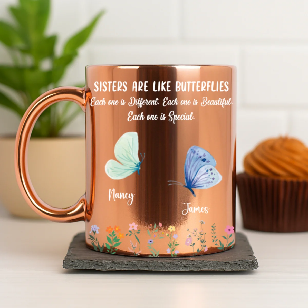 Sister Are The Gardeners Of Our Souls - Personalized Custom Metallic Mug - Image 7