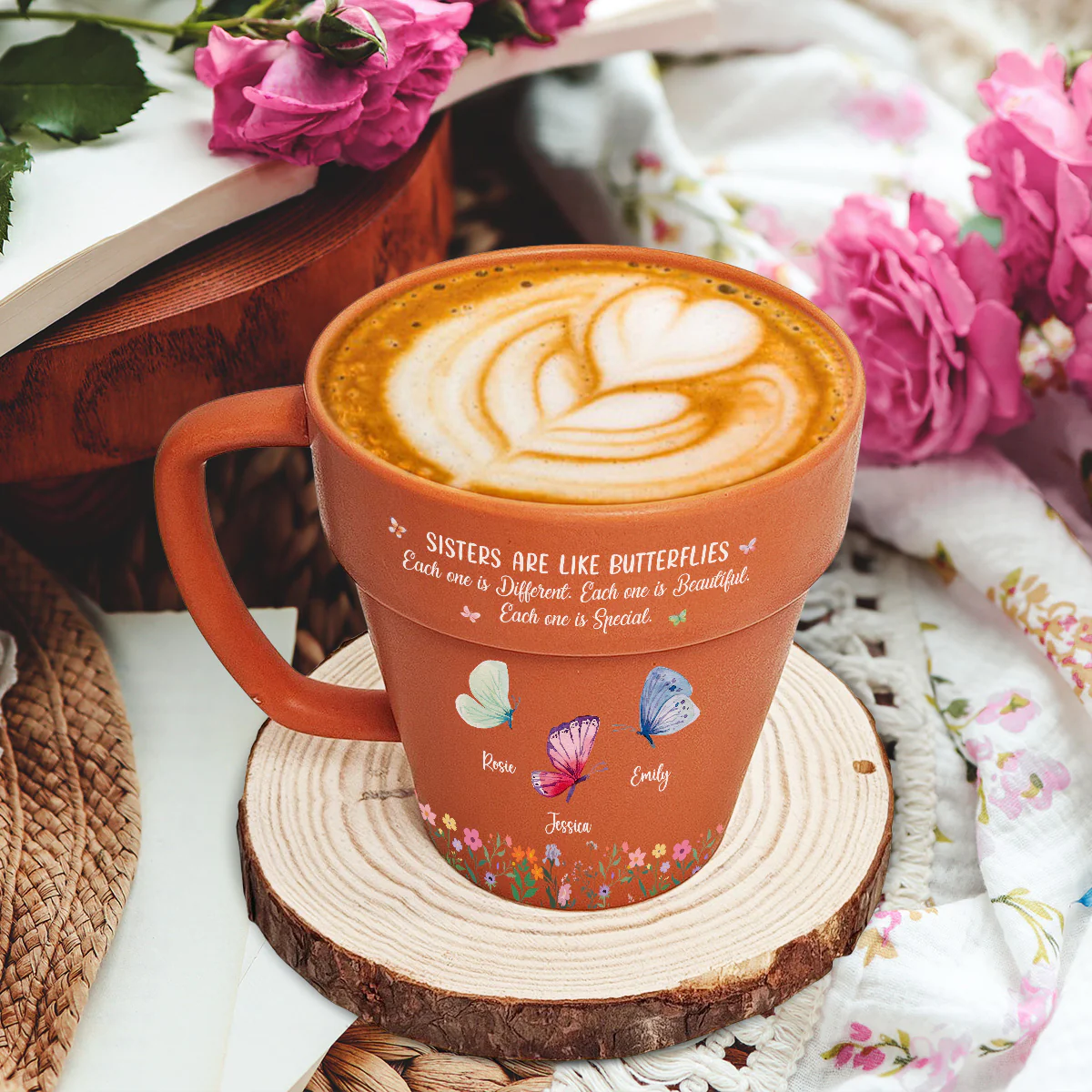 Sister Are The Gardeners Of Our Souls - Personalized Custom Plant Pot Mug - Image 2