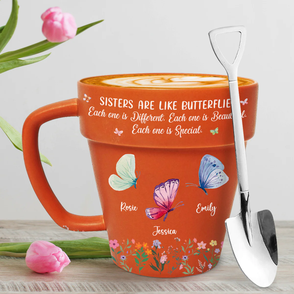 Sister Are The Gardeners Of Our Souls - Personalized Custom Plant Pot Mug - Image 4