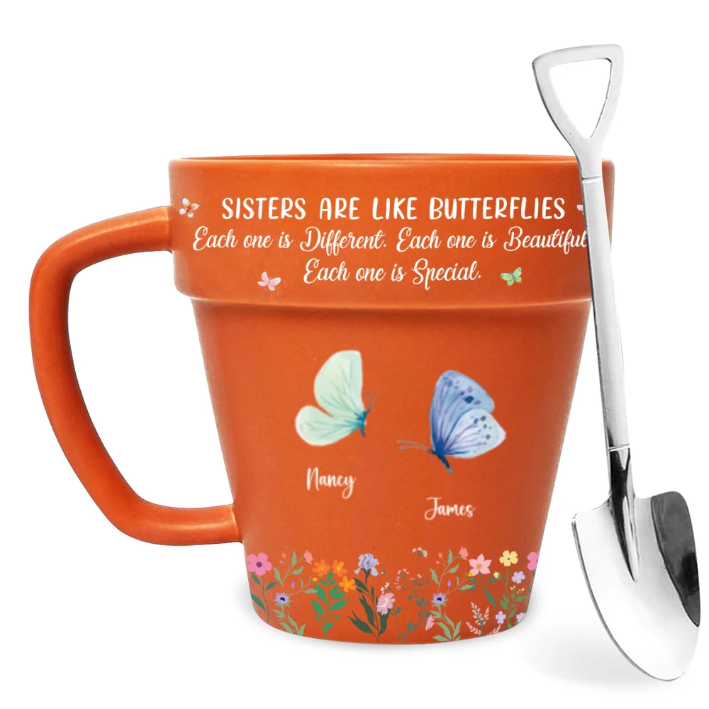 Sister Are The Gardeners Of Our Souls - Personalized Custom Plant Pot Mug - Image 7