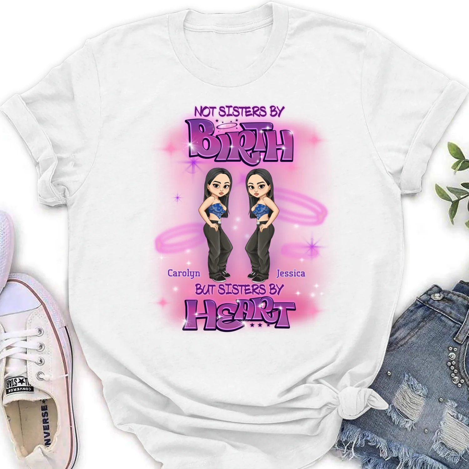 Sister By Heart - Personalized Custom Shirt - Image 16