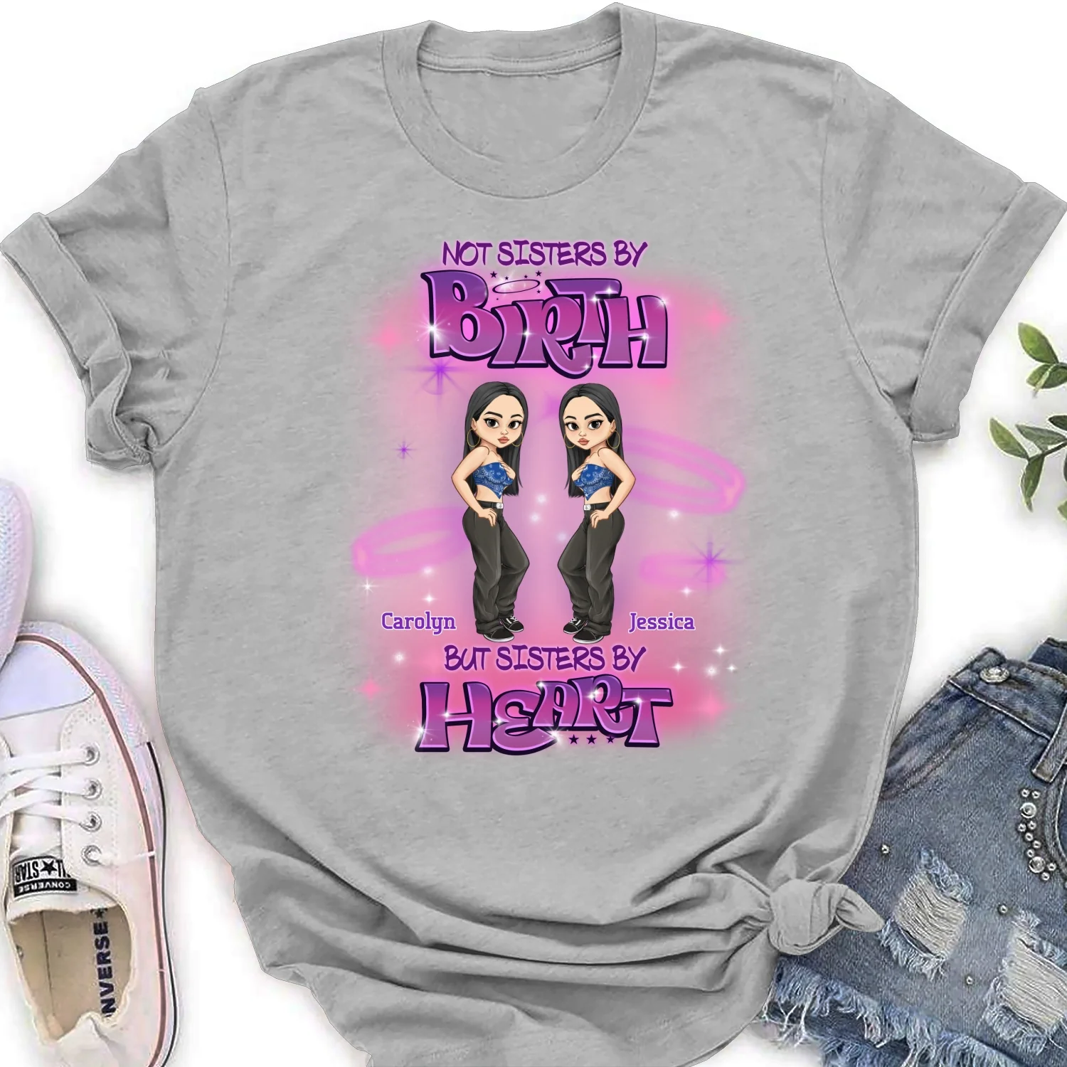 Sister By Heart - Personalized Custom Shirt - Image 17