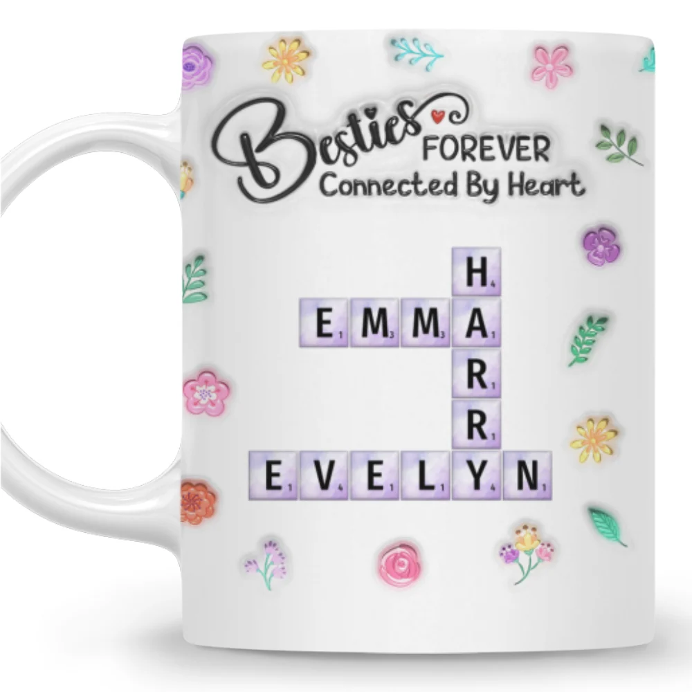 Sister Connect By Heart Forever - Personalized Custom 3D Inflated Effect Coffee Mug - Image 6