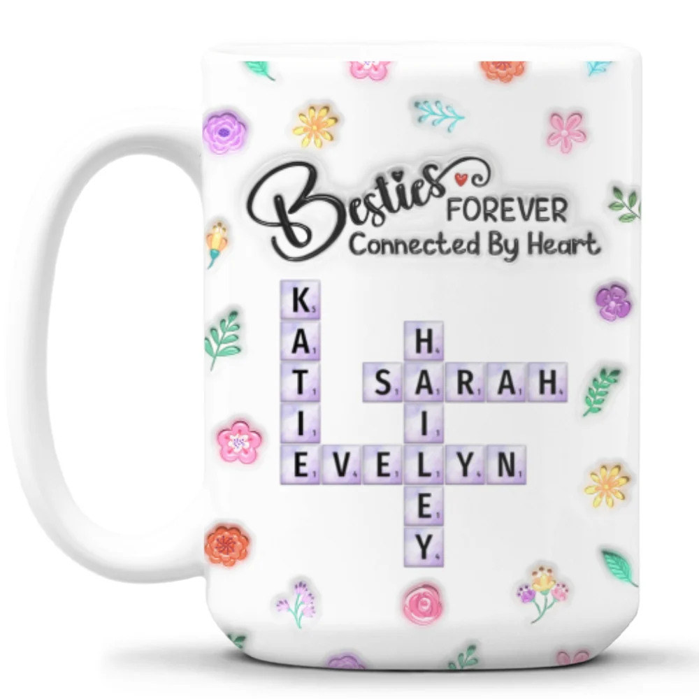 Sister Connect By Heart Forever - Personalized Custom 3D Inflated Effect Coffee Mug - Image 7