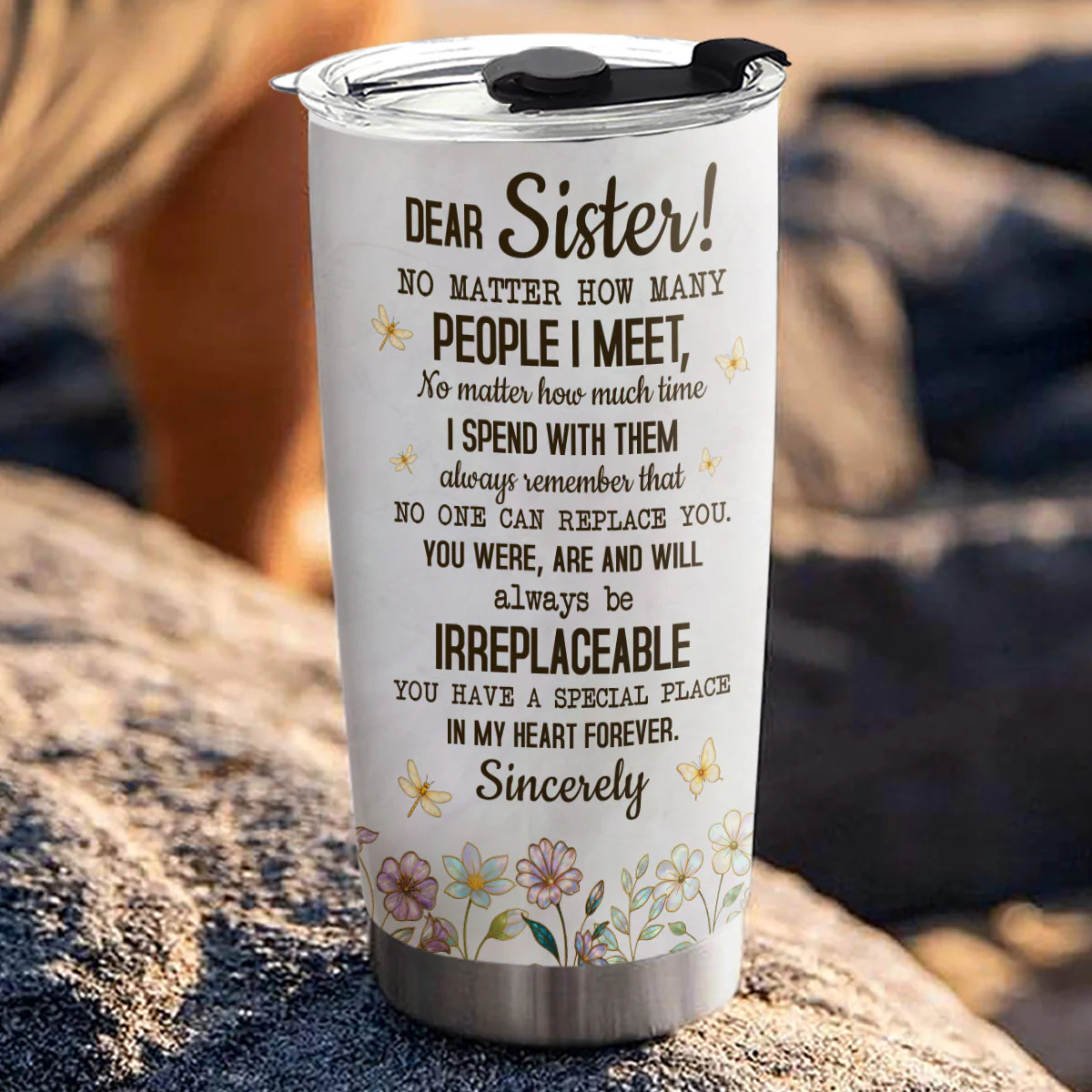 Sister Forever In My Heart - Personalized Custom Tumbler - Image 3