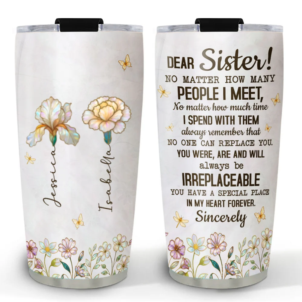 Sister Forever In My Heart - Personalized Custom Tumbler - Image 5