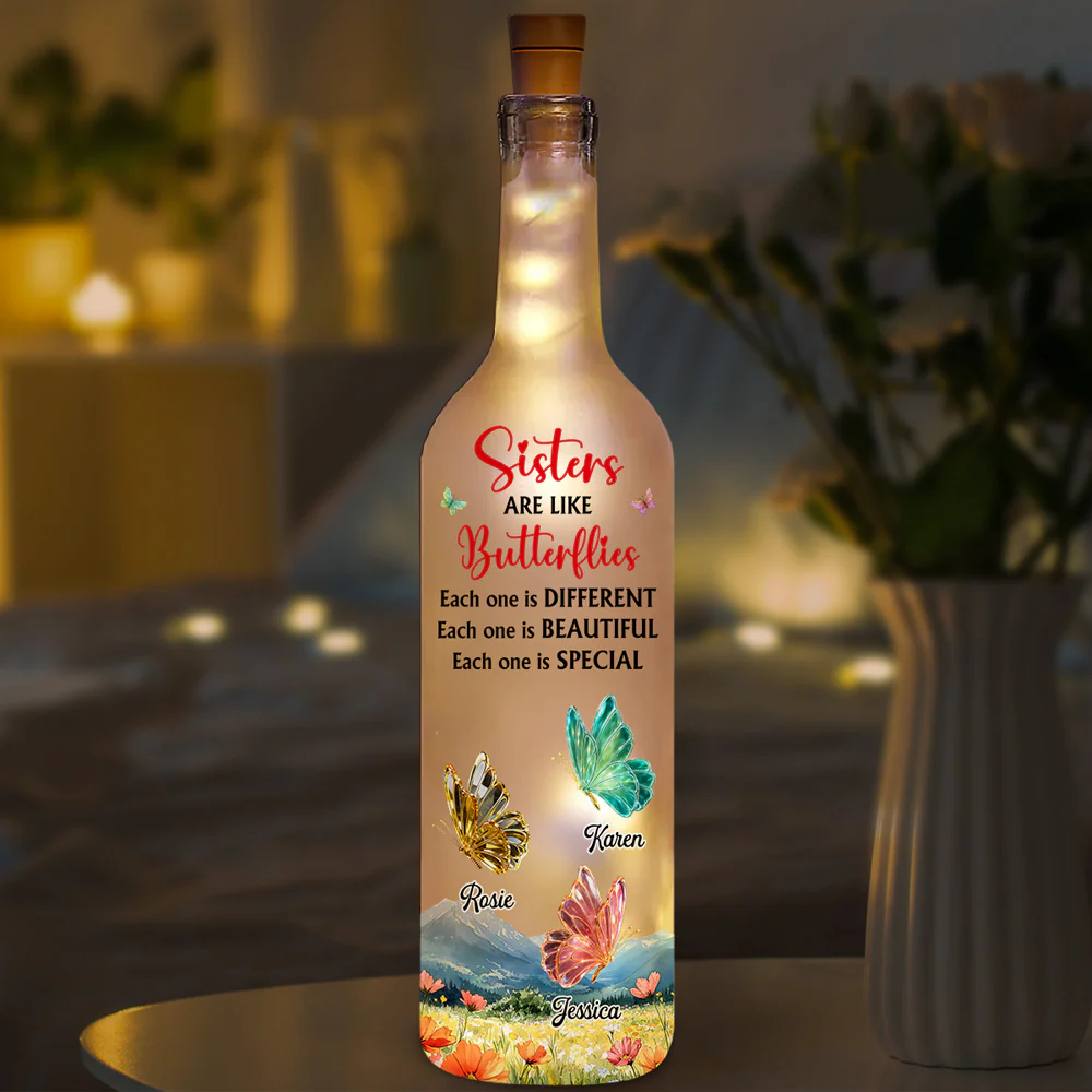 Sister Forever Together - Personalized Custom Bottle Lamp