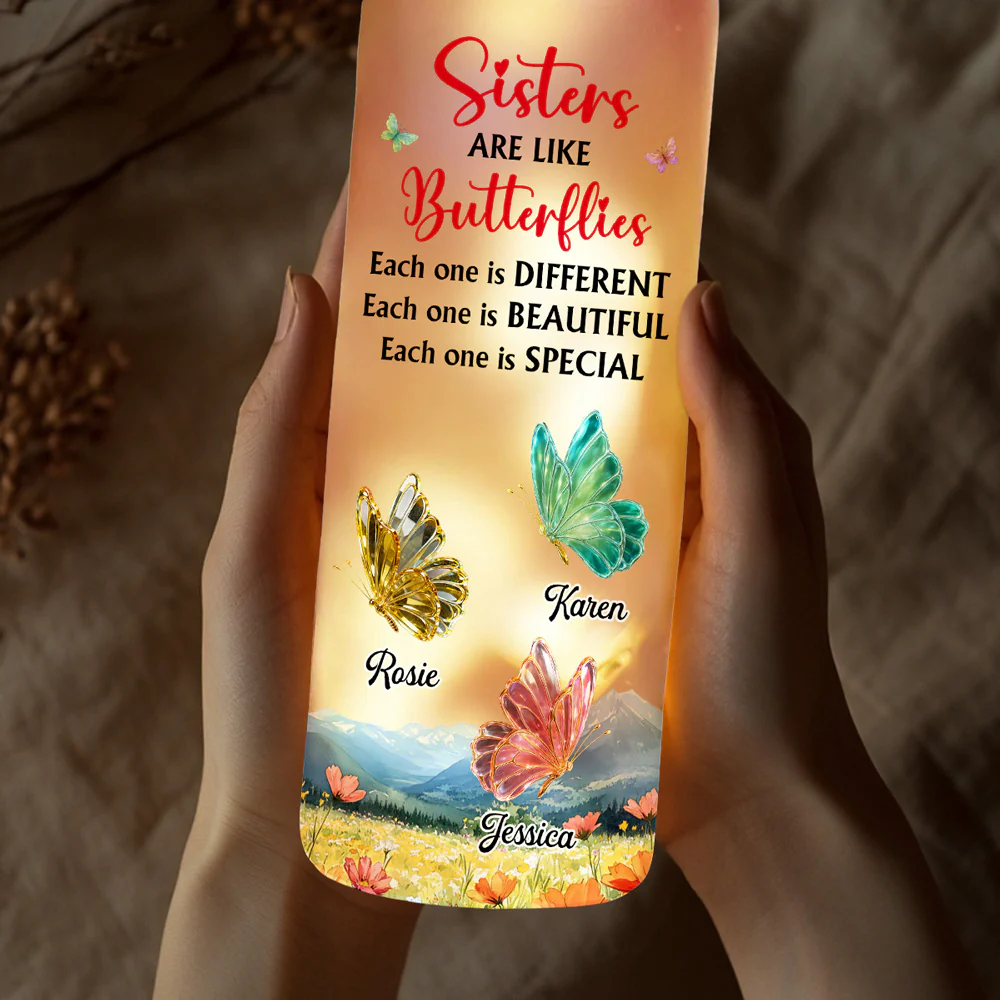 Sister Forever Together - Personalized Custom Bottle Lamp - Image 4