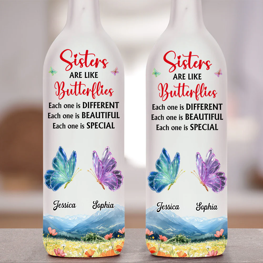 Sister Forever Together - Personalized Custom Bottle Lamp - Image 5