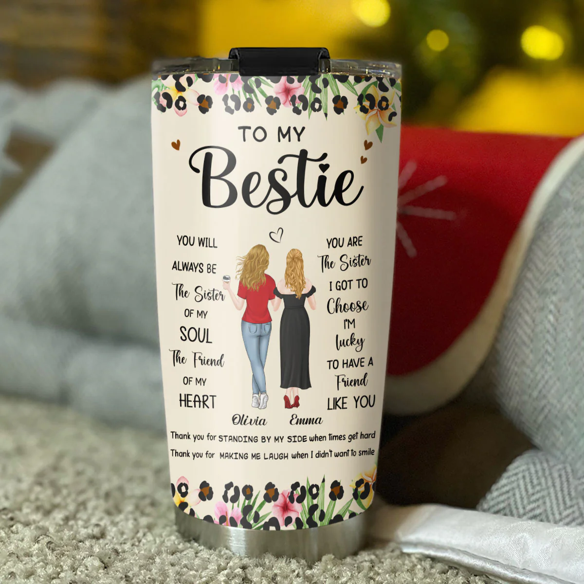 Sister Of Soul Friend Of Heart - Personalized Custom Tumbler - Image 2