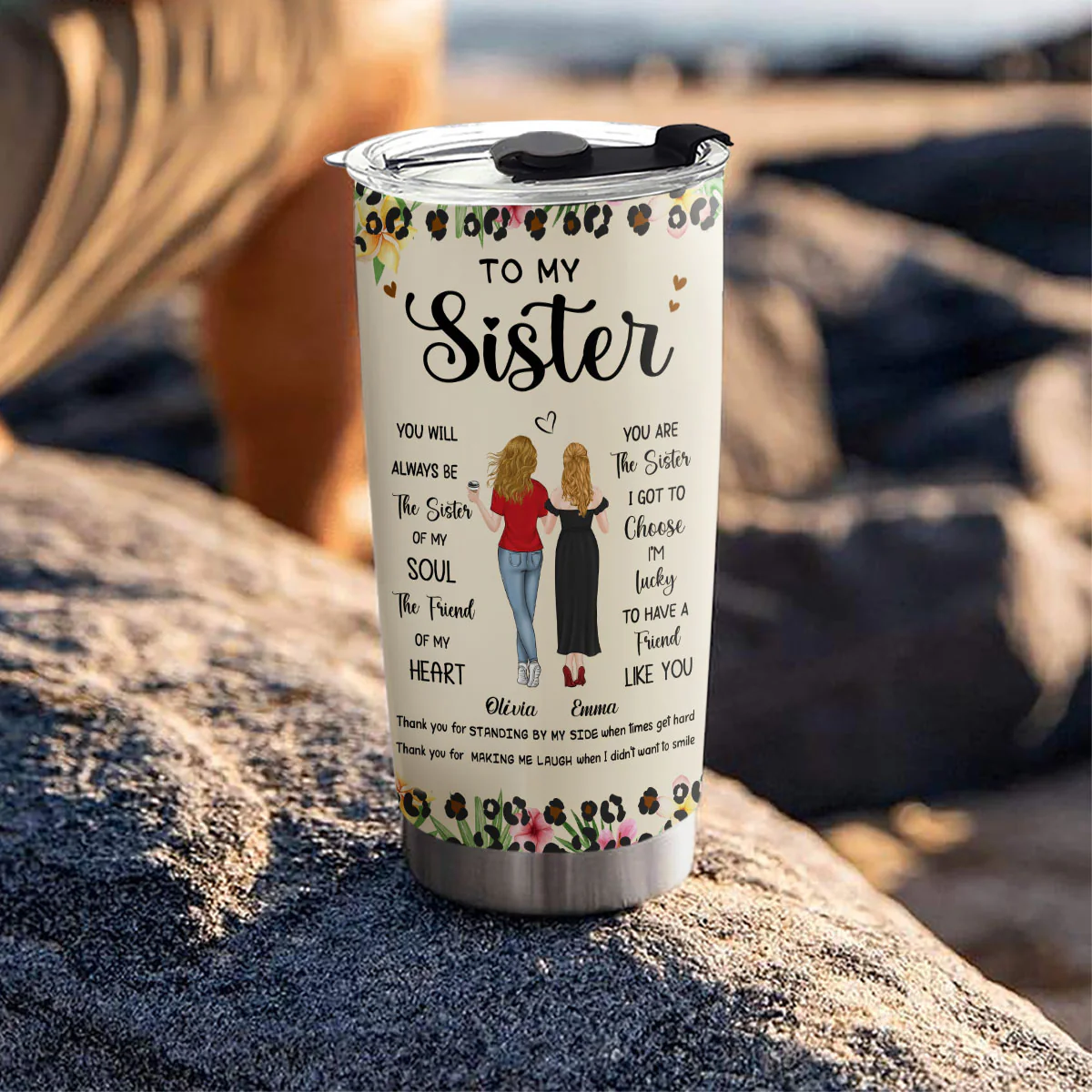 Sister Of Soul Friend Of Heart - Personalized Custom Tumbler - Image 3