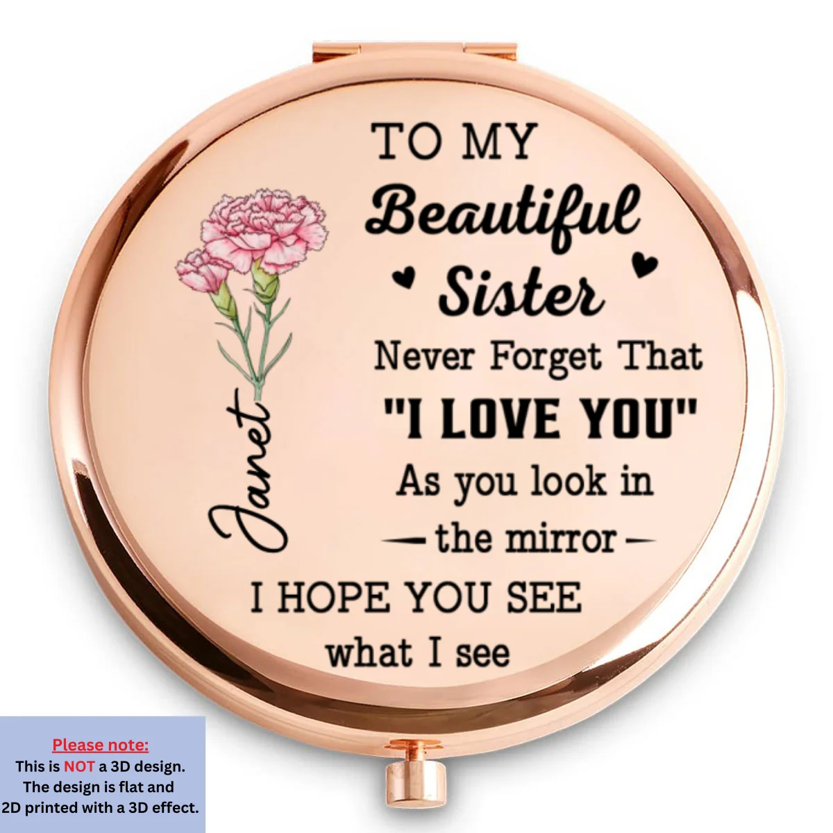 Sisterhood Filled With Love - Personalized Custom Compact Mirror - Image 5