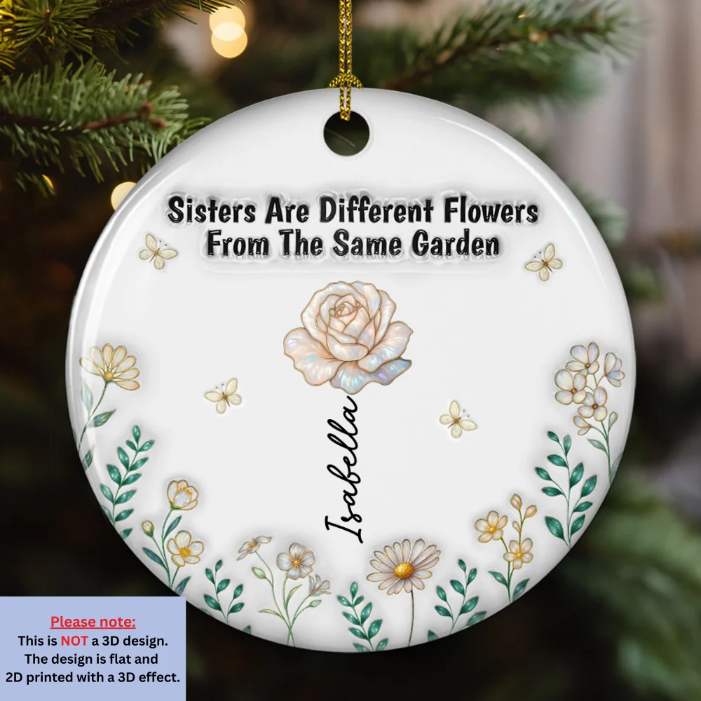 Sisterhood Grows Strong Like Roots - Personalized Custom 3D Inflated Effect Ceramic Ornament - Image 5