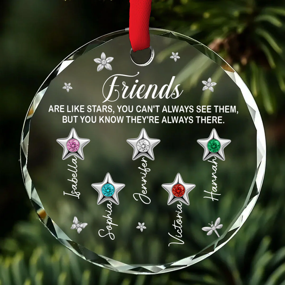 Sisters Are Always There - Personalized Custom Glass Ornament - Image 5