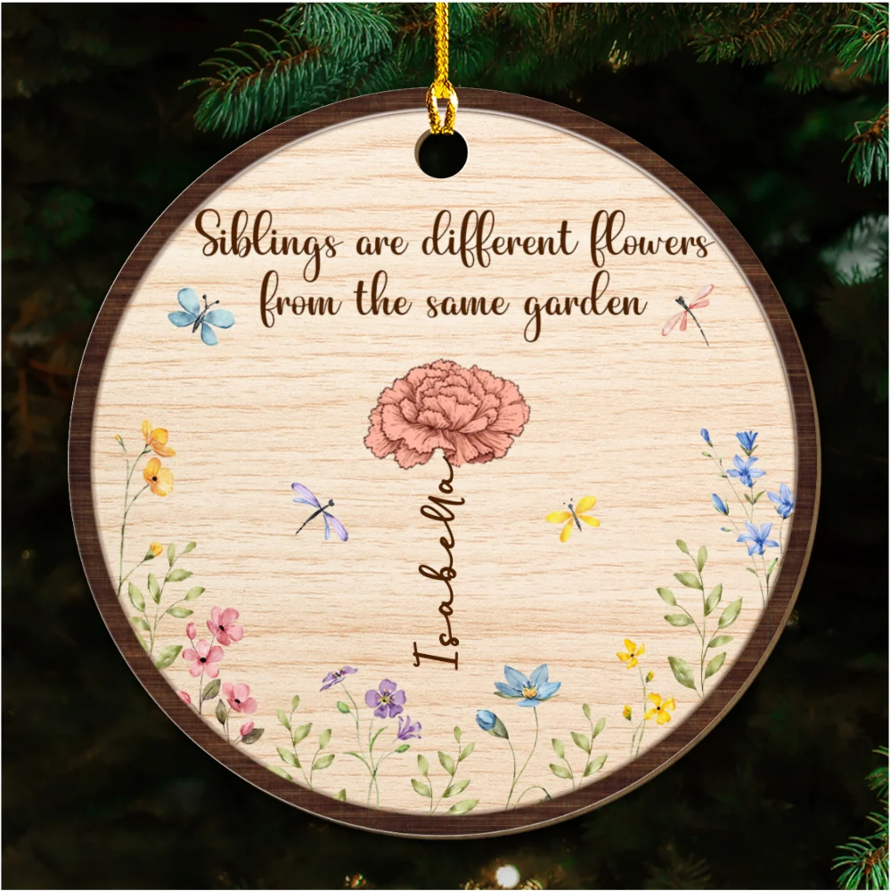 Sisters Are Different Blooms  - Personalized Custom Wood Ornament - Image 5