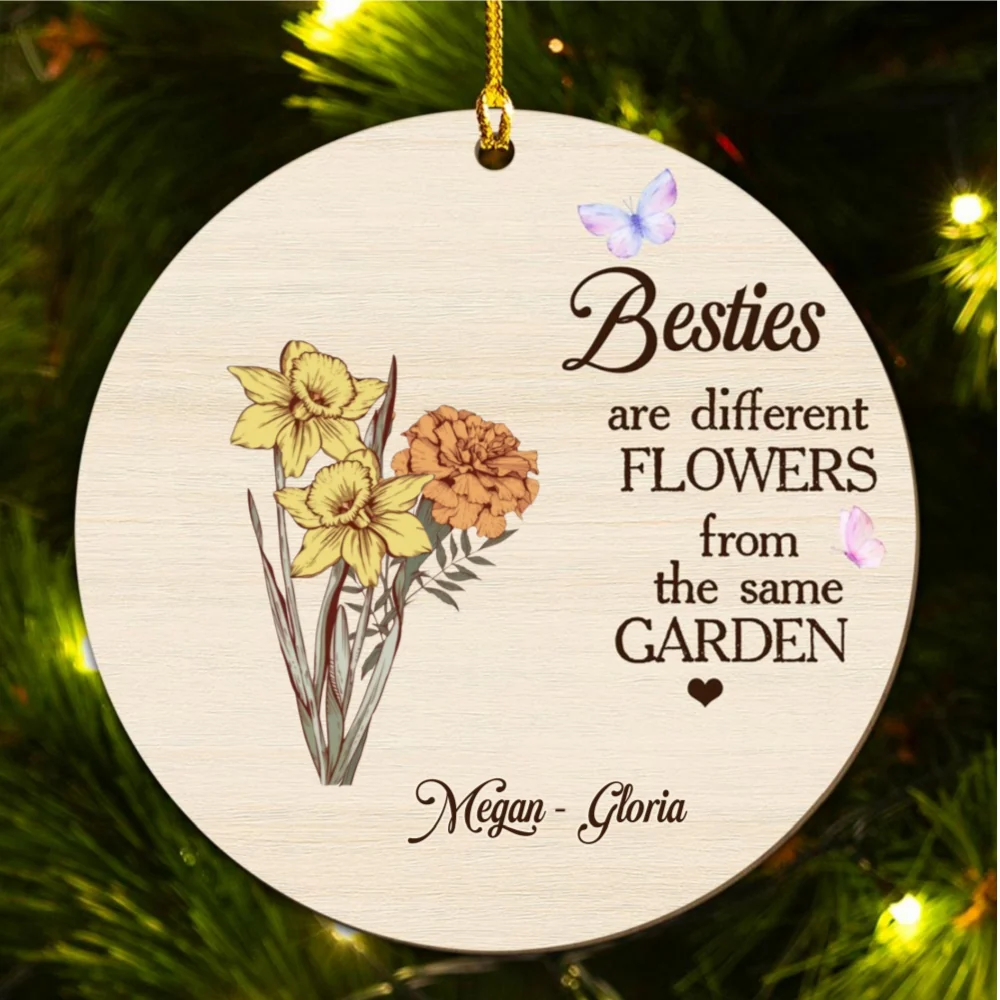 Sisters Are Different Flower - Personalized Custom Wood Ornament - Image 5