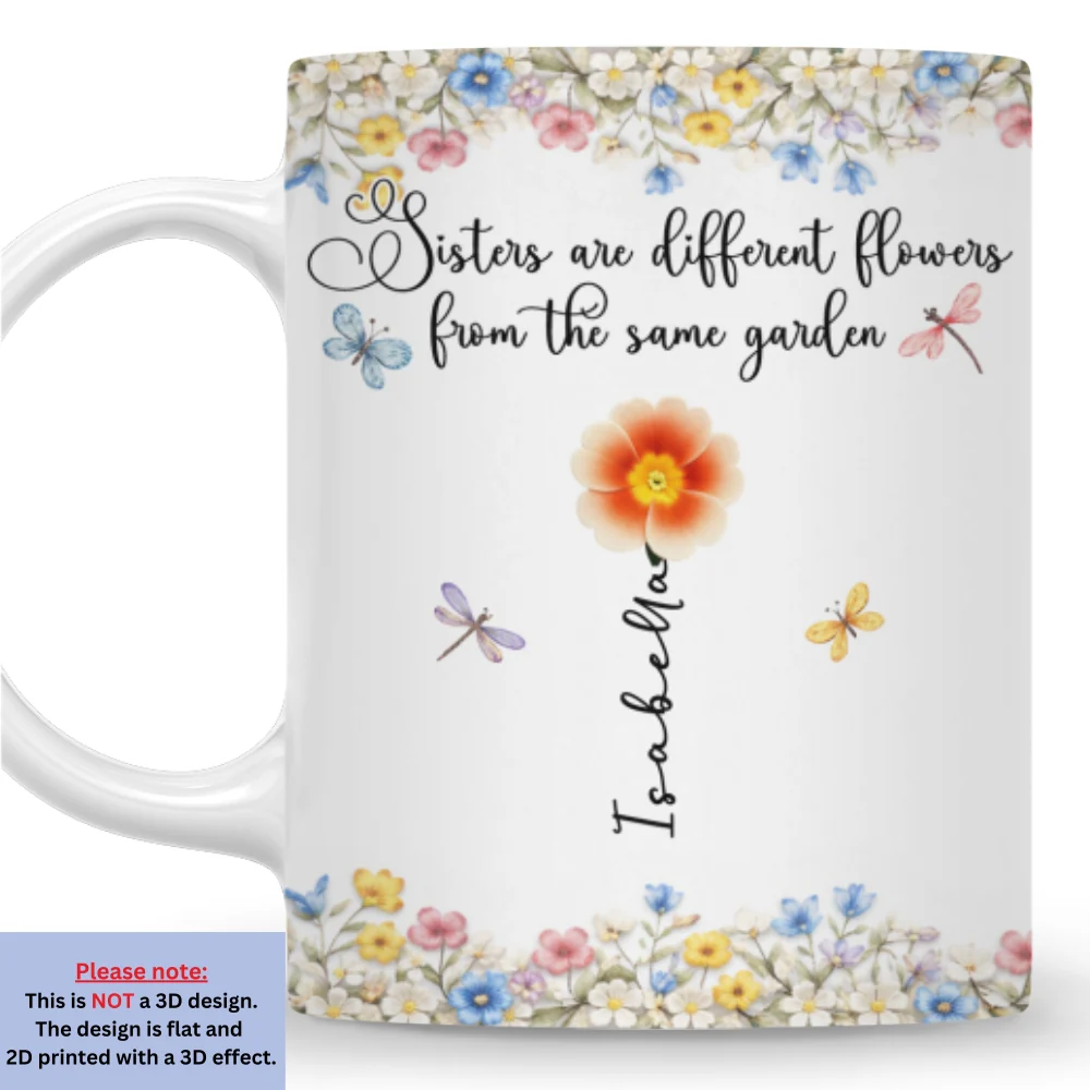 Sisters Are Different Flowers From One Loving Garden - Personalized Custom 3D Inflated Effect Mug - Image 6