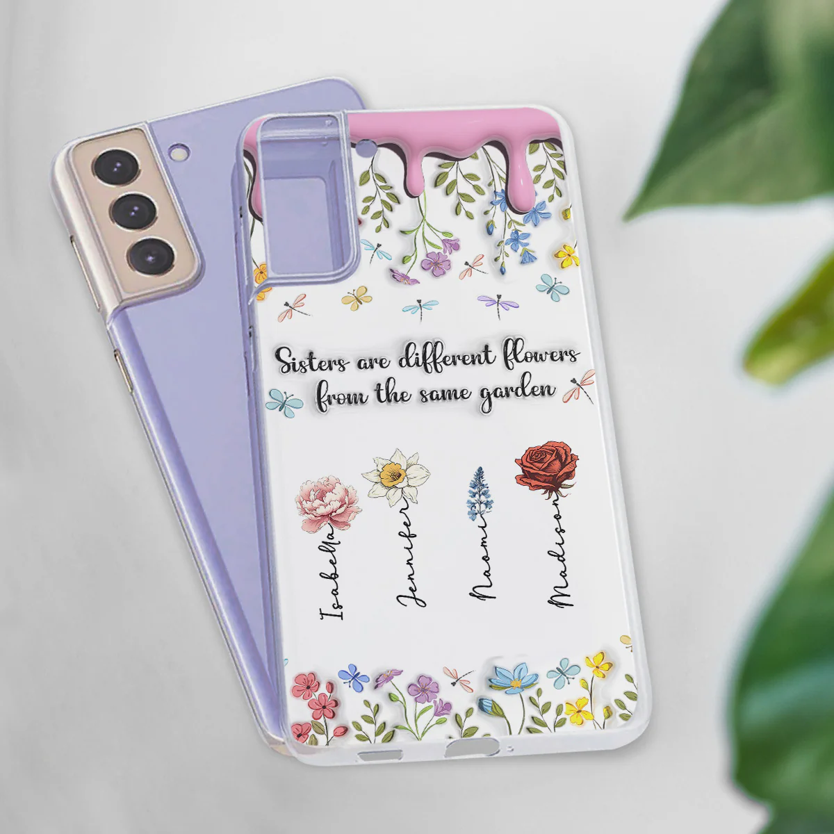 Sisters Are Different Flowers From The Same Garden - Personalized Custom 3D Inflated Effect Phone Case - Image 4