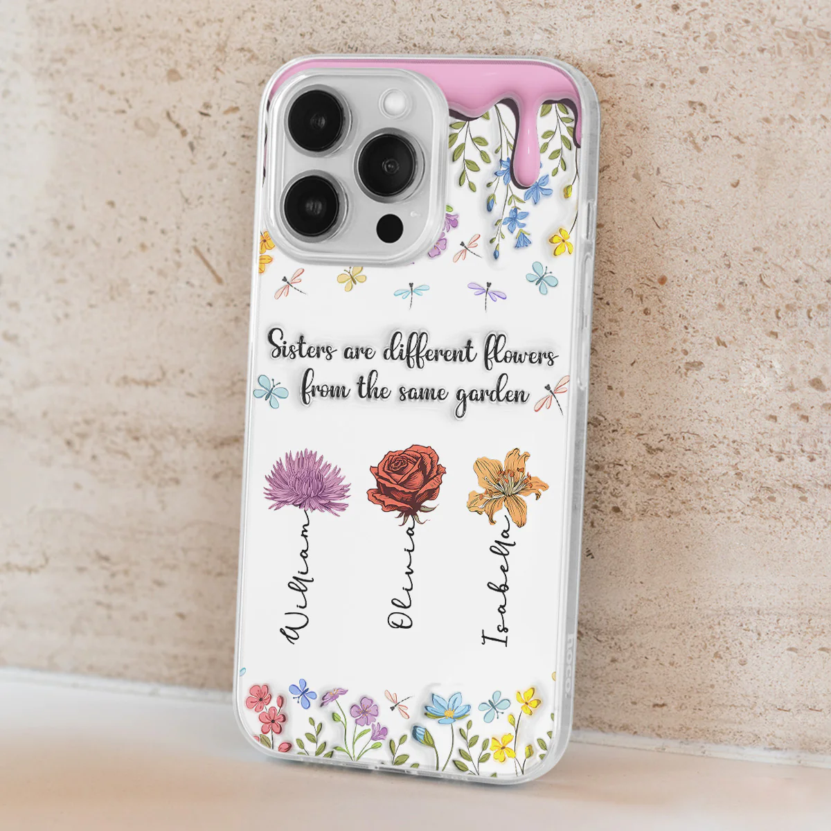 Sisters Are Different Flowers From The Same Garden - Personalized Custom 3D Inflated Effect Phone Case - Image 5