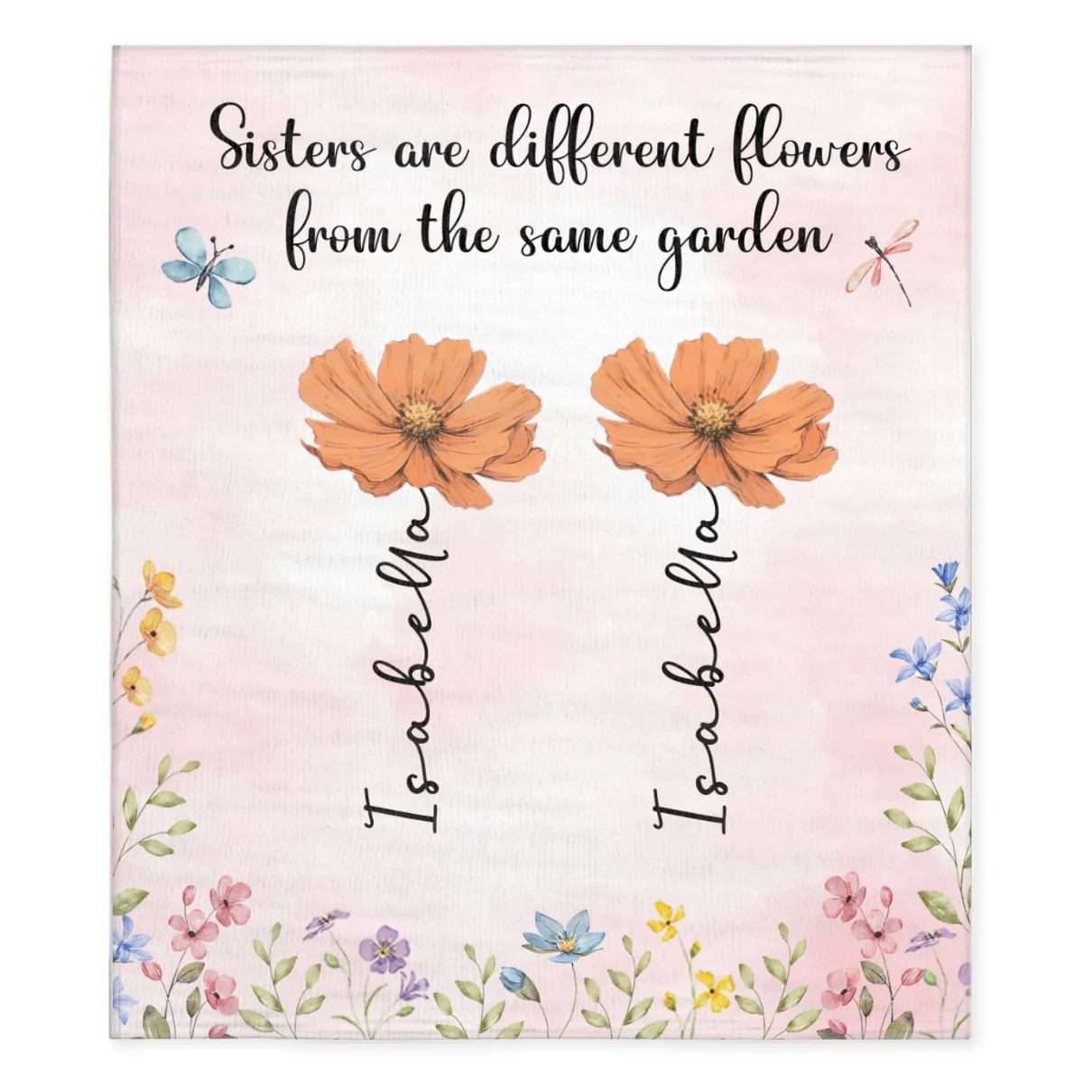 Sisters Are Different Flowers From The Same Garden - Personalized Custom Fleece Blanket - Image 5
