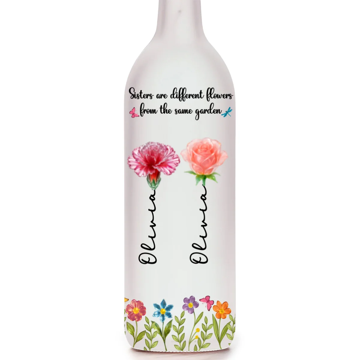 Sisters Are Different Flowers From The Same Garden Ver 2 - Personalized Custom Bottle Lamp - Image 7