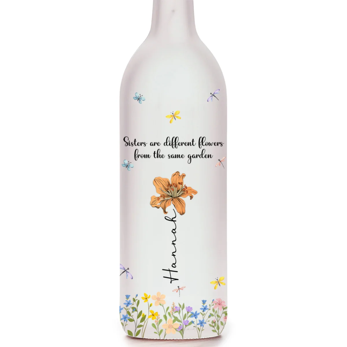 Sisters Are Different Flowers - Personalized Custom Bottle Lamp - Image 6