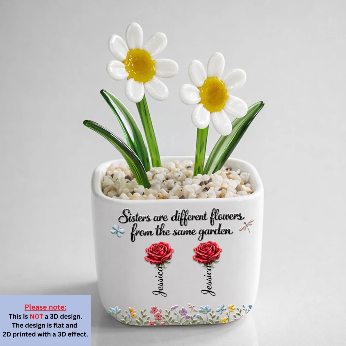 Sisters Are Different Flowers - Personalized Custom Glass Birth Month Flower - Image 11