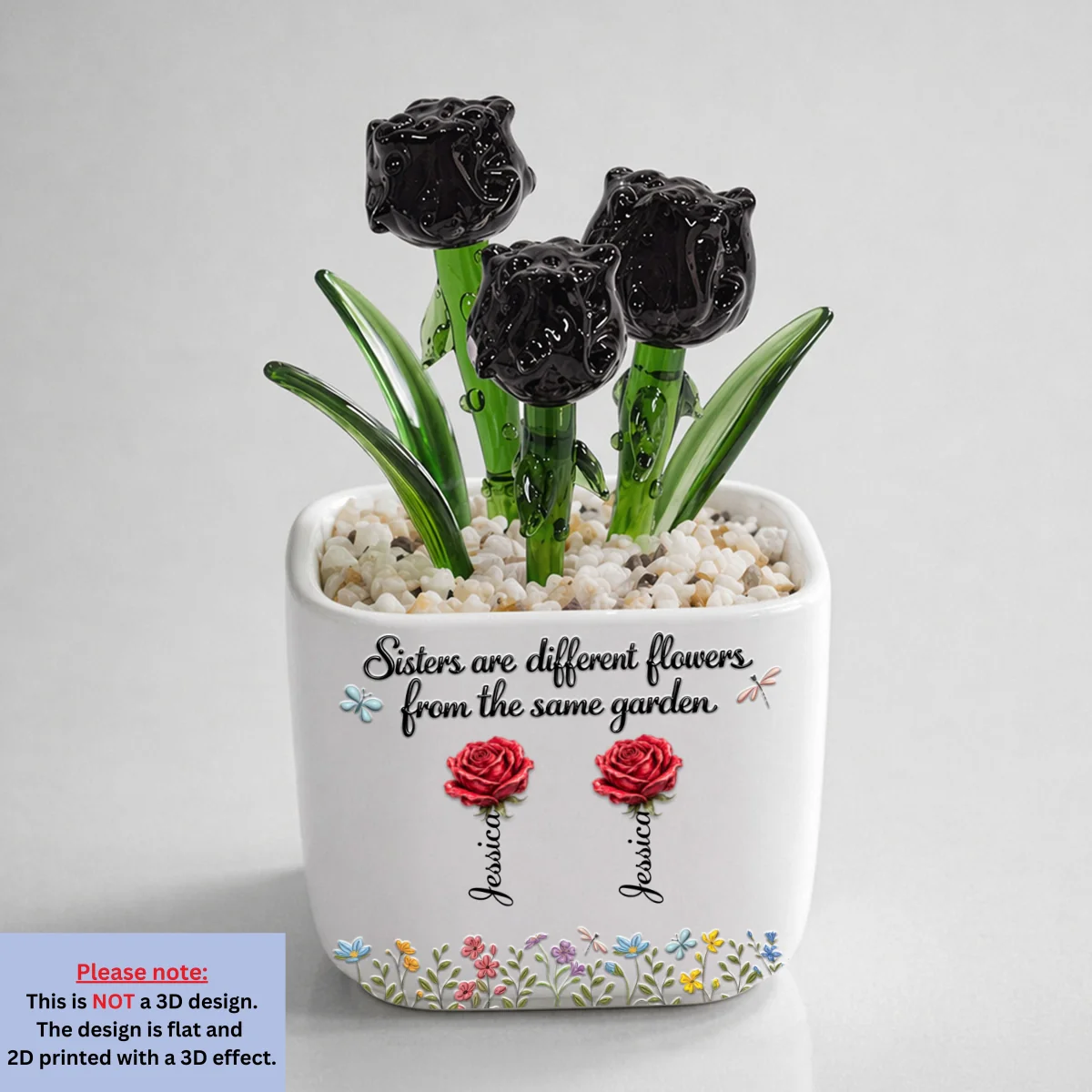 Sisters Are Different Flowers - Personalized Custom Glass Birth Month Flower - Image 12