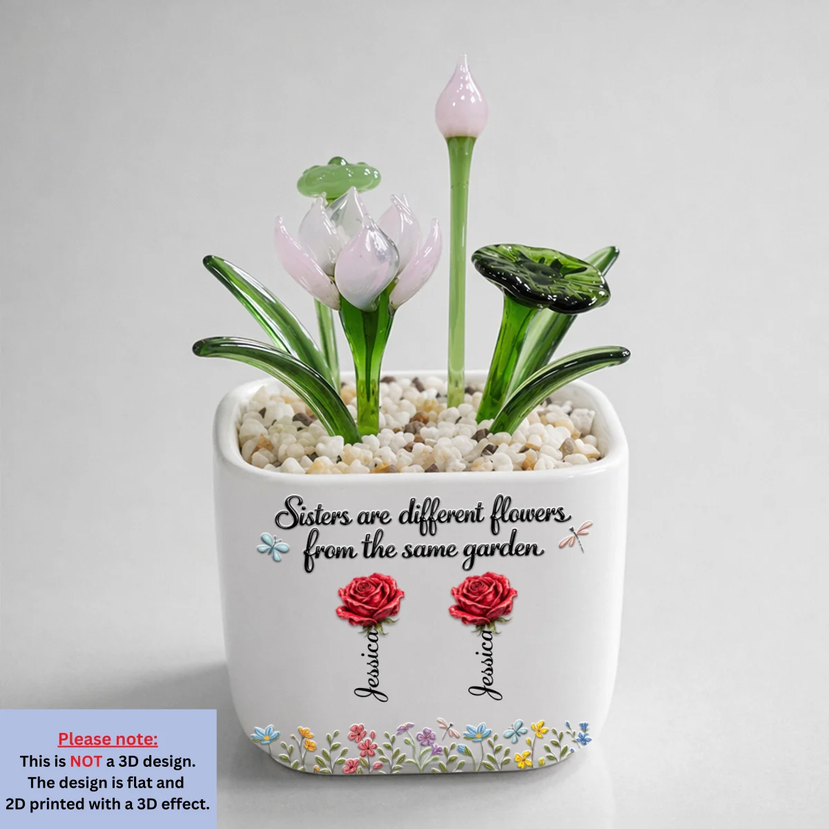 Sisters Are Different Flowers - Personalized Custom Glass Birth Month Flower - Image 13