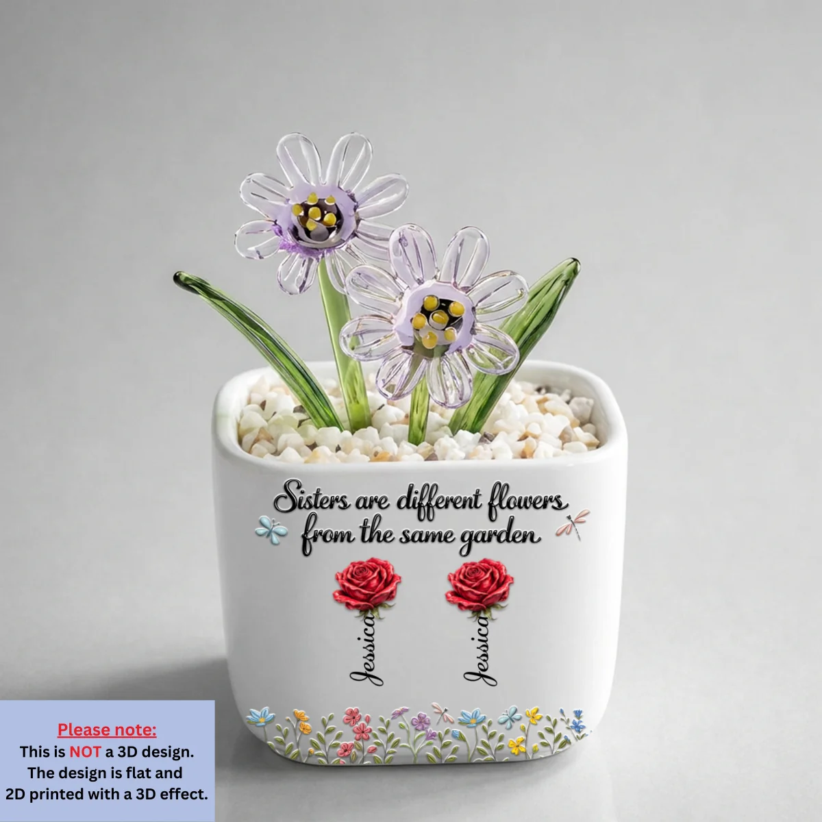 Sisters Are Different Flowers - Personalized Custom Glass Birth Month Flower - Image 15