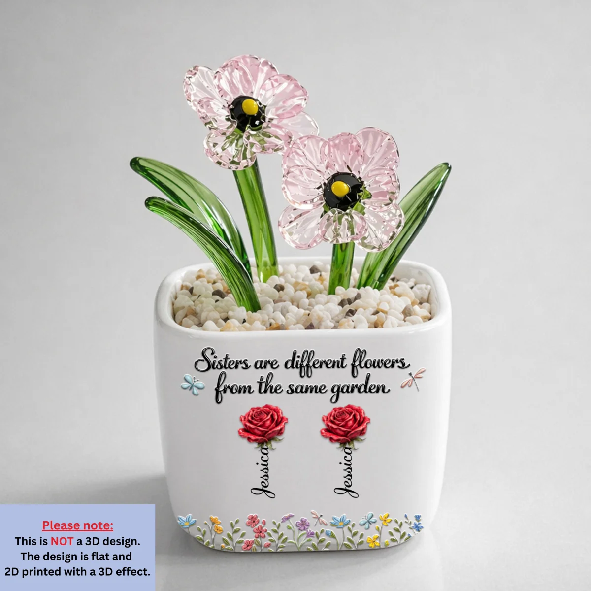 Sisters Are Different Flowers - Personalized Custom Glass Birth Month Flower - Image 16