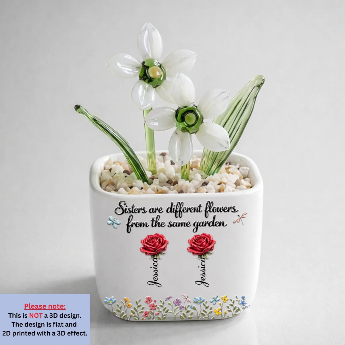 Sisters Are Different Flowers - Personalized Custom Glass Birth Month Flower - Image 18