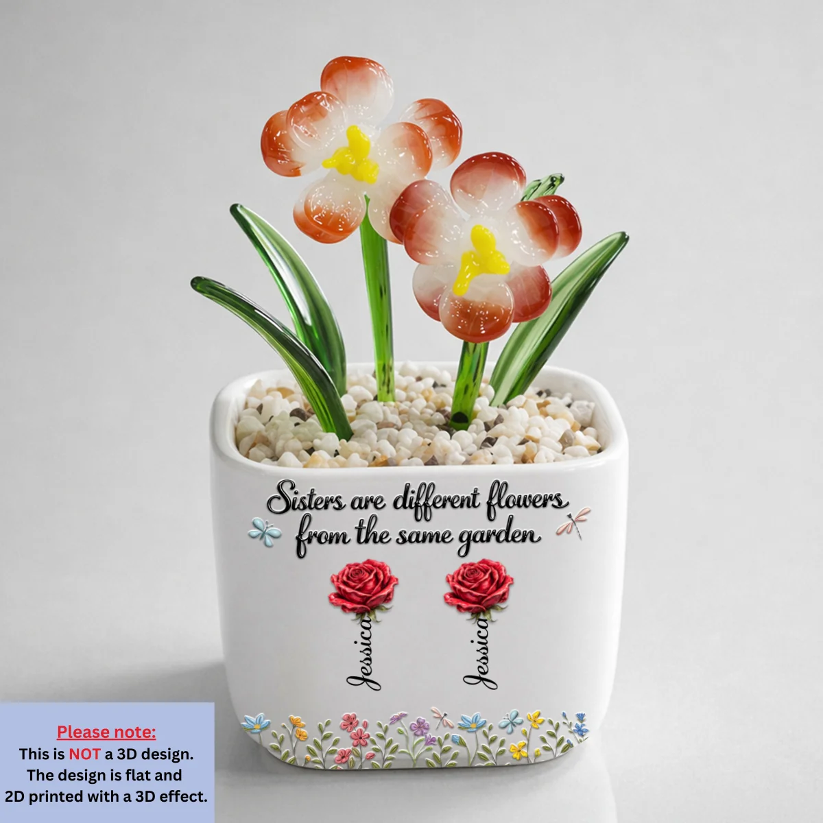 Sisters Are Different Flowers - Personalized Custom Glass Birth Month Flower - Image 7