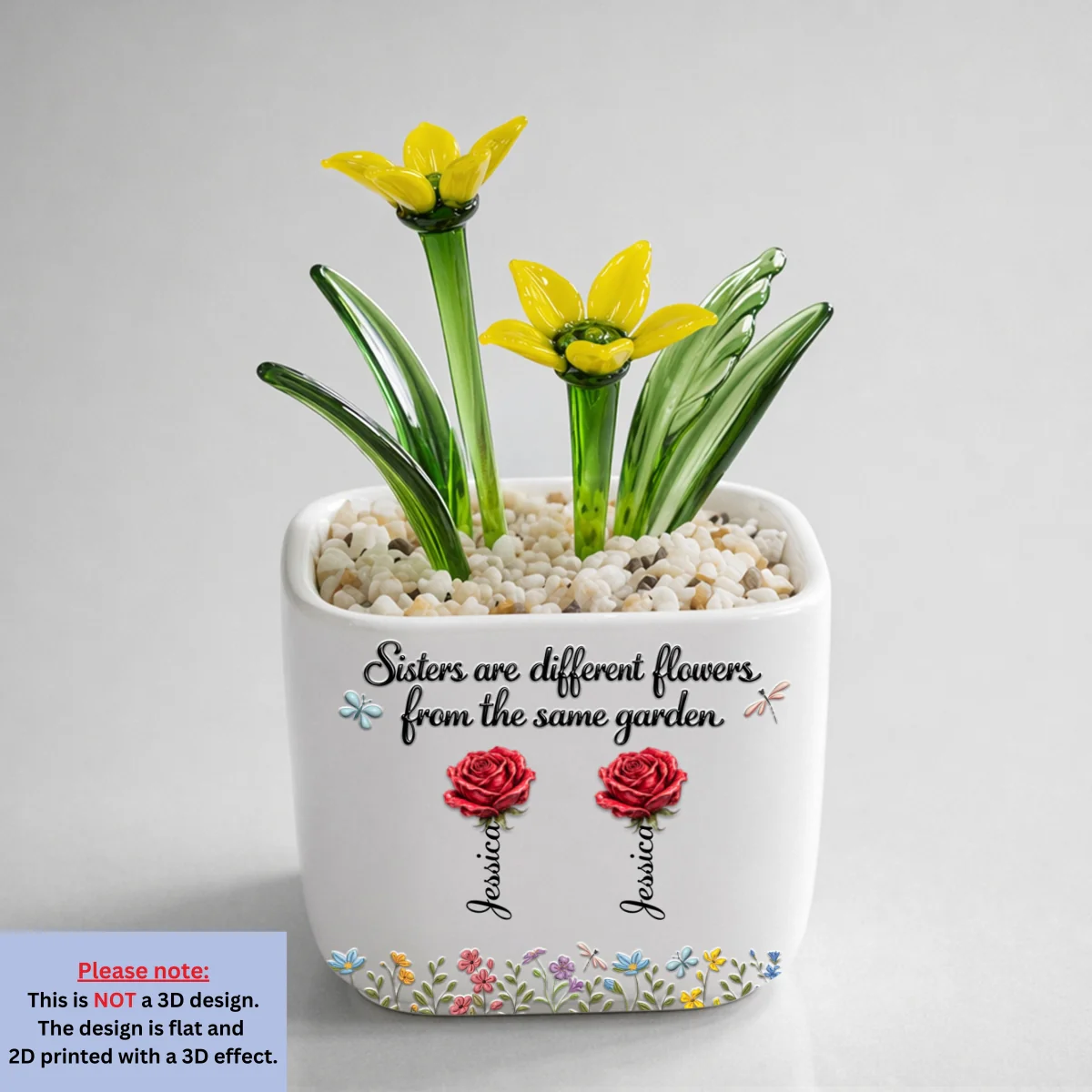 Sisters Are Different Flowers - Personalized Custom Glass Birth Month Flower - Image 9
