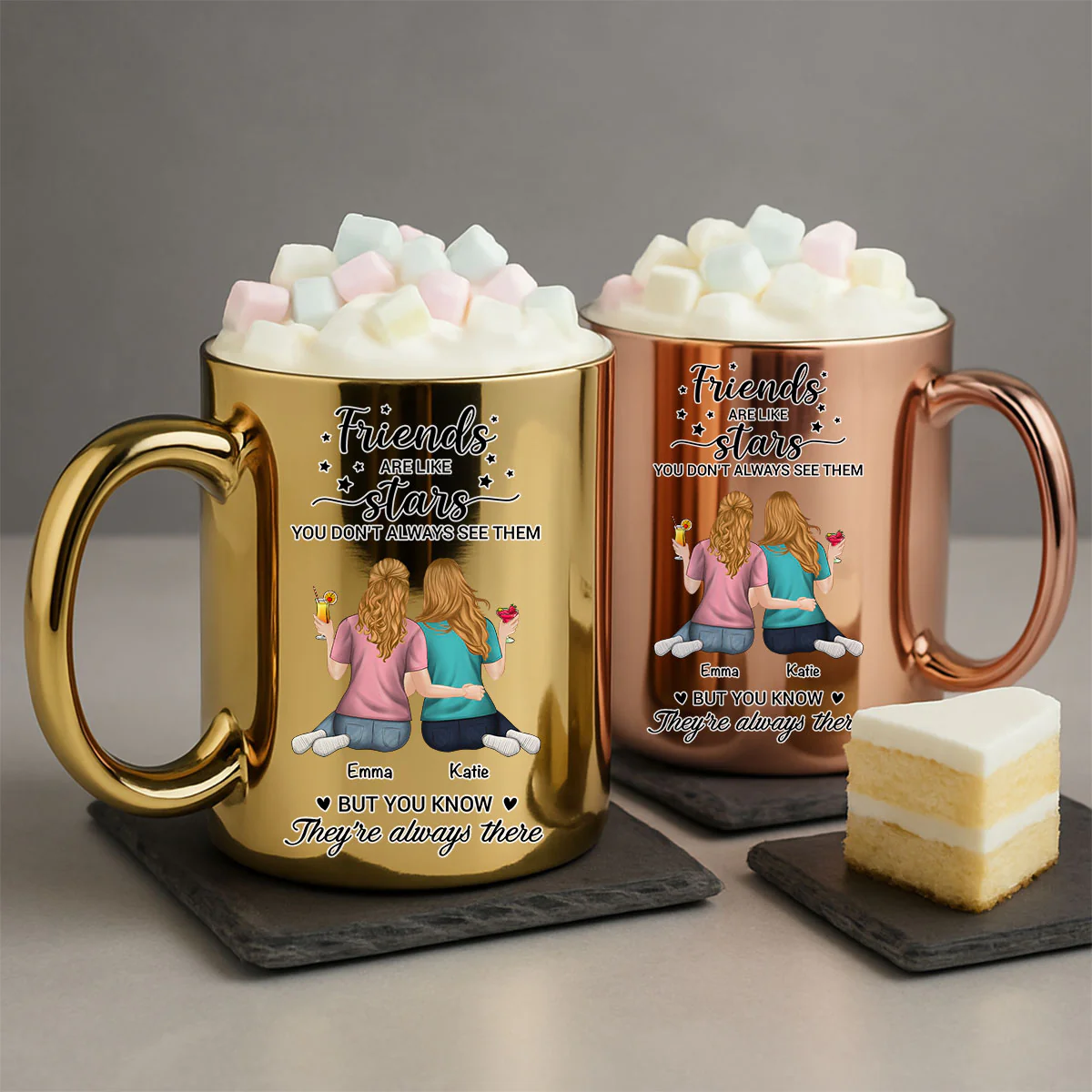 Sisters Are Like Stars - Personalized Custom Metallic Mug - Image 4