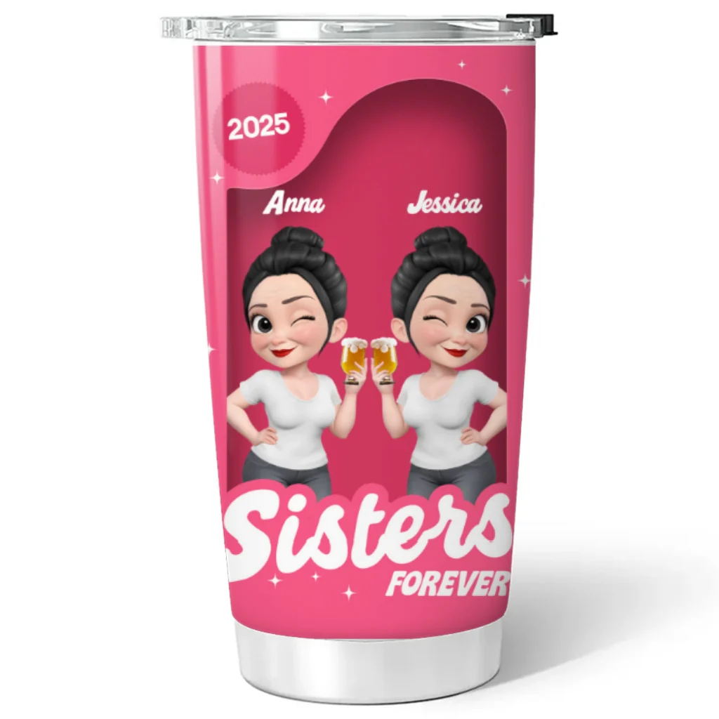 Sisters Besties Forever Box - Personalized Custom Tumbler - Image 5