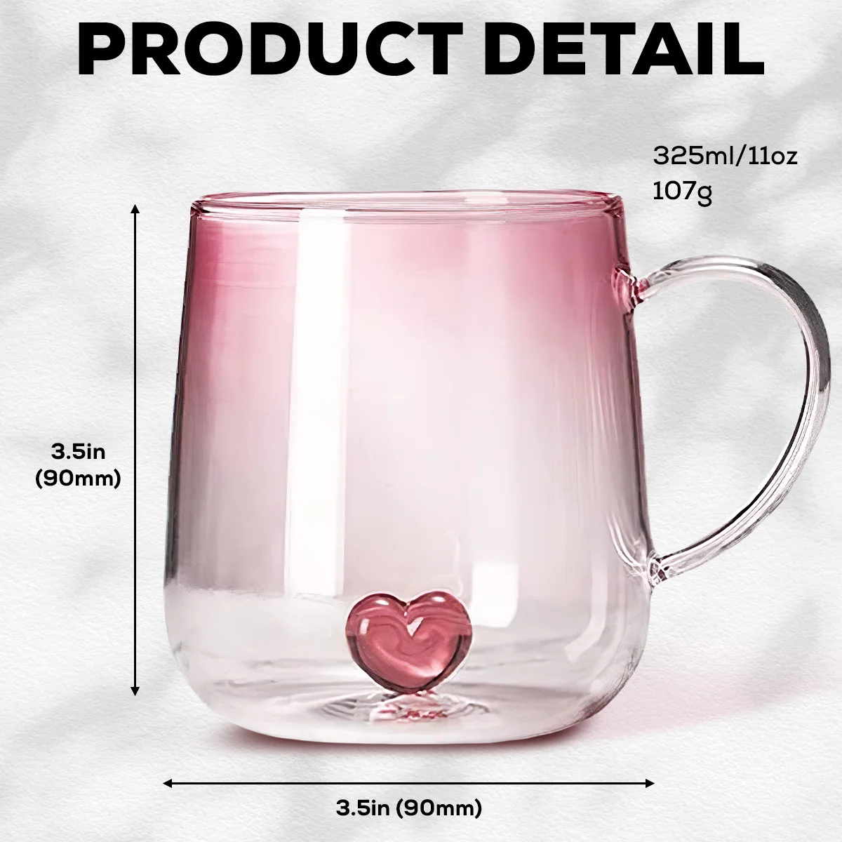 Sisters By Heart Not Distance - Personalized Custom Pink Gradient Glass Mug - Image 5