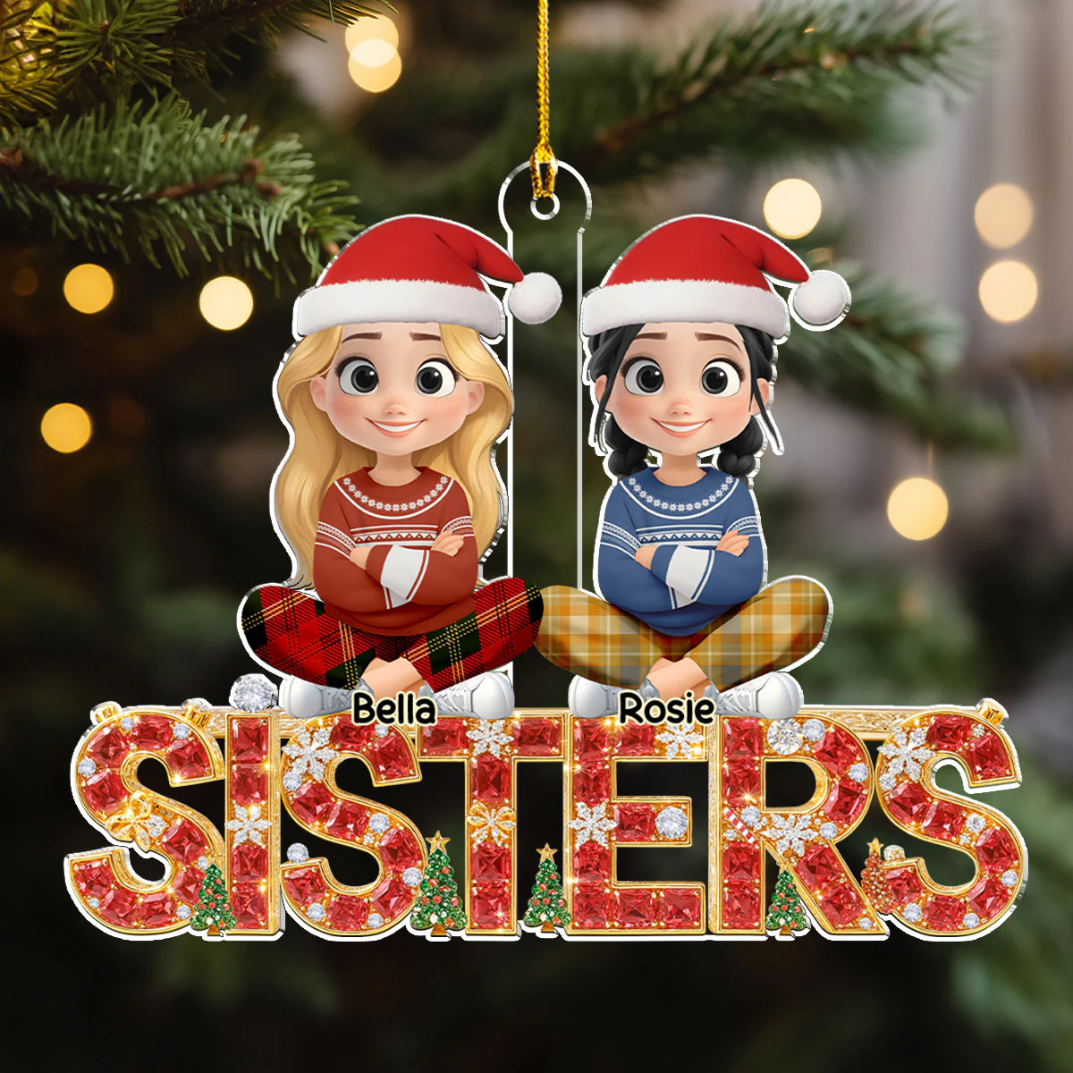 Sisters Forever 2025 - Personalized Custom Acrylic Ornament - Image 6
