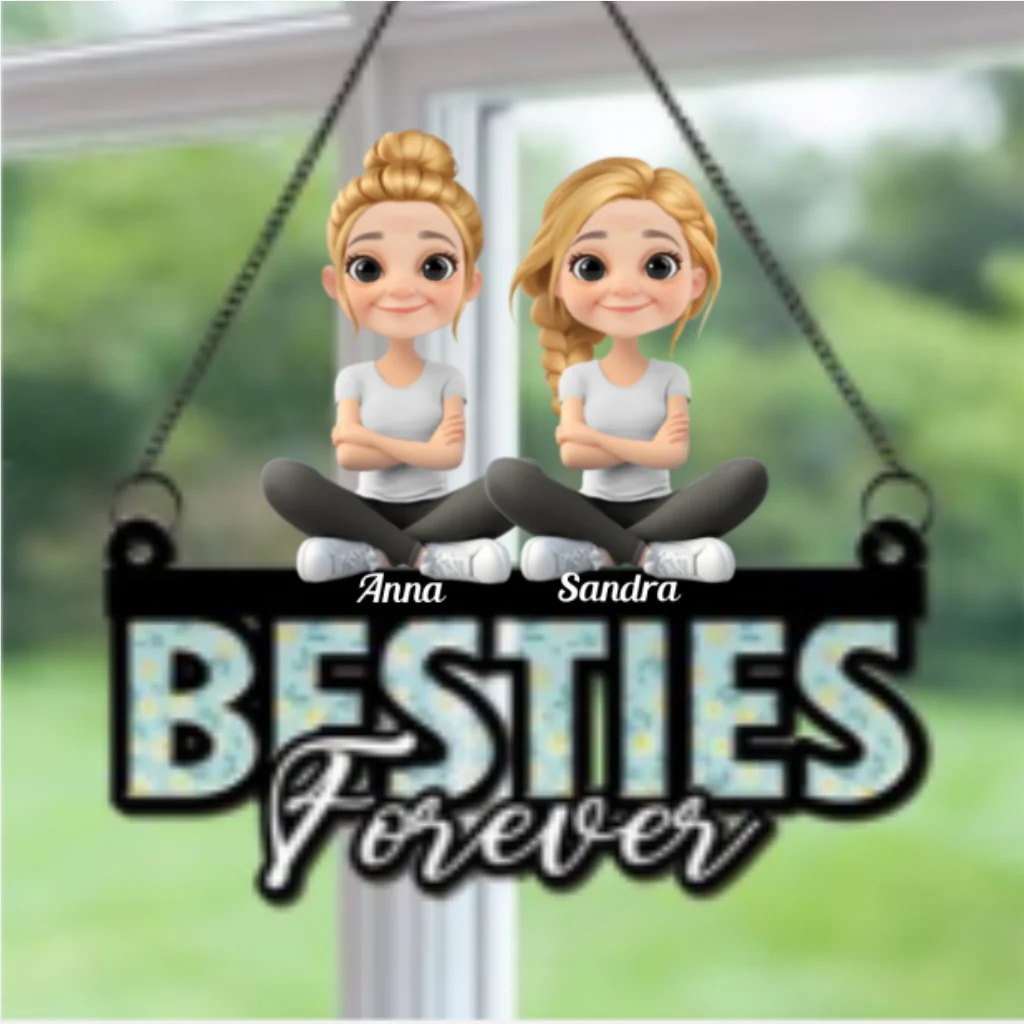 Sisters Forever Love - Personalized Custom Suncatcher - Image 6