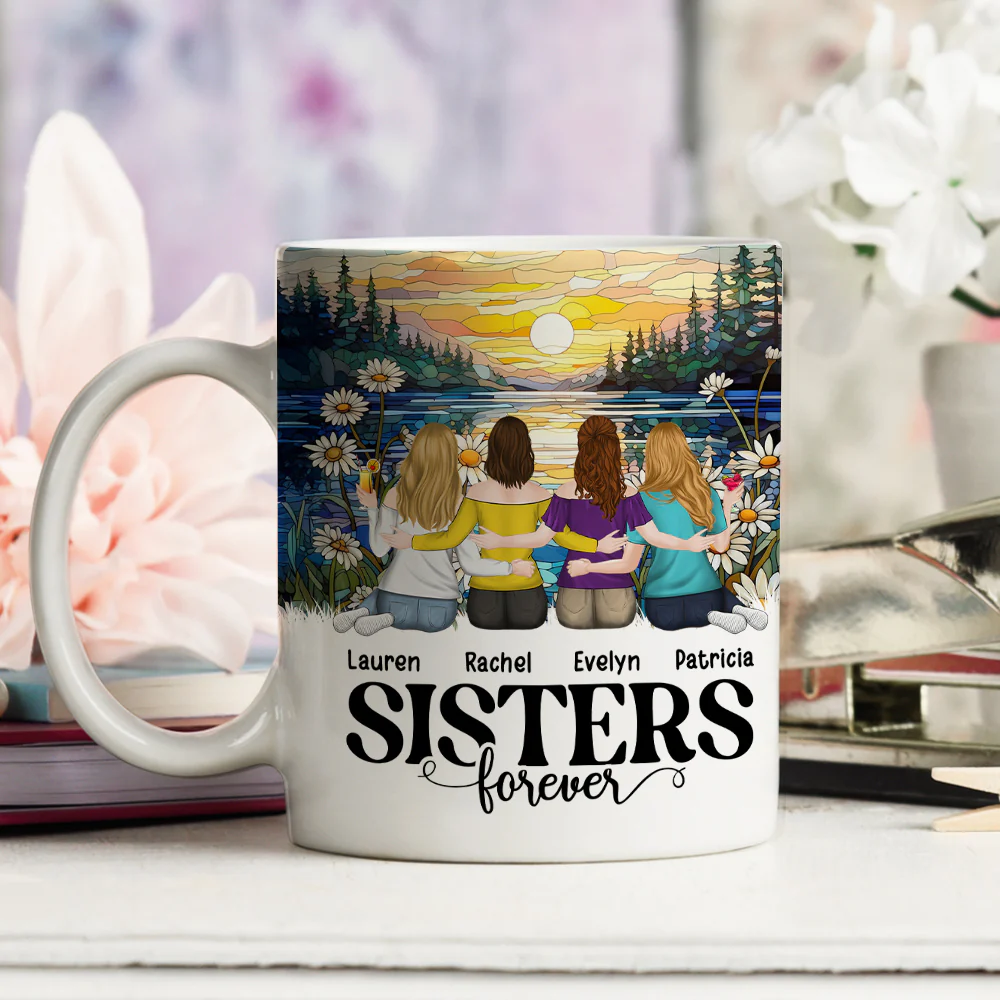 Sisters Forever - Personalized Custom Coffee Mug - Image 4