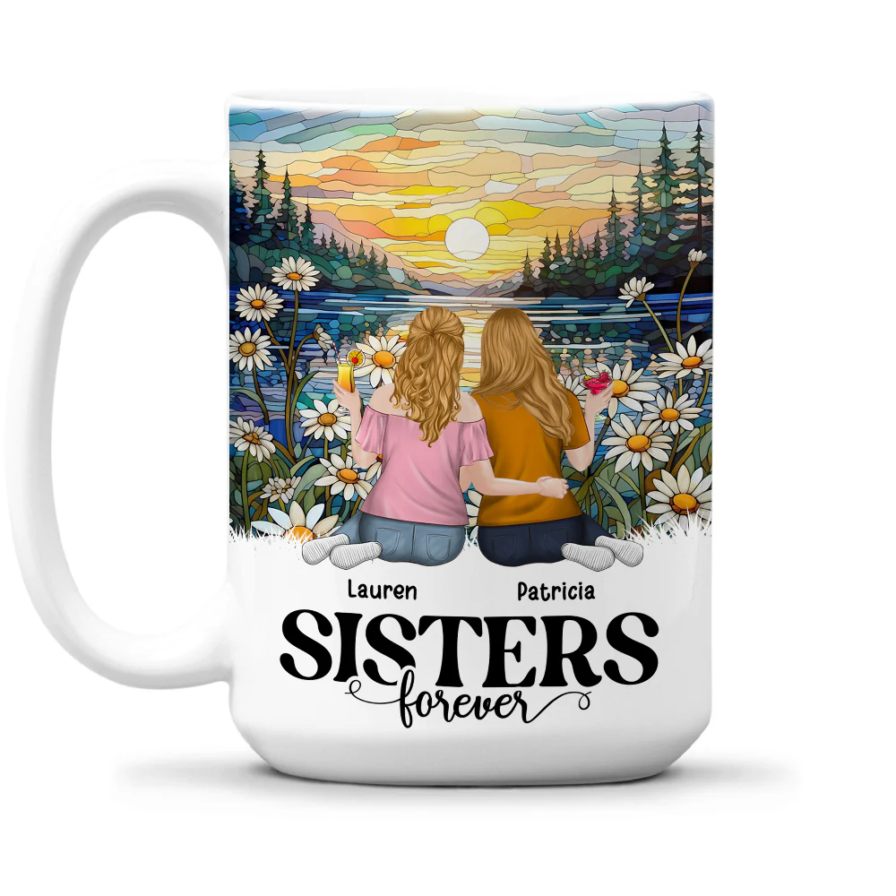 Sisters Forever - Personalized Custom Coffee Mug - Image 7
