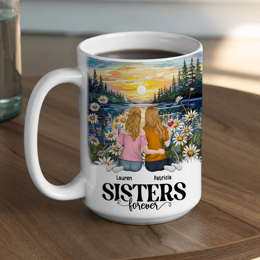 Sisters Forever - Personalized Custom Coffee Mug - Image 8