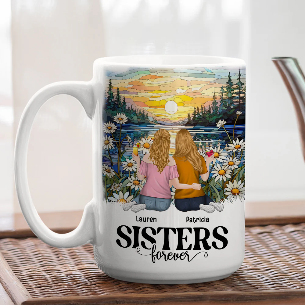 Sisters Forever - Personalized Custom Coffee Mug - Image 9