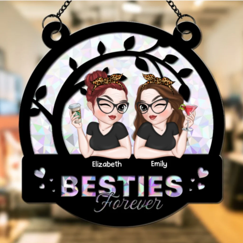 Sisters Forever - Personalized Custom Suncatcher - Image 6