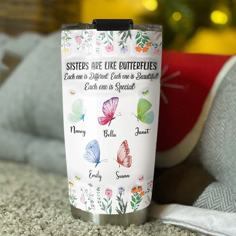 Sisters Make Life More Beautiful - Personalized Custom 3D Inflated Effect Tumbler - Image 4