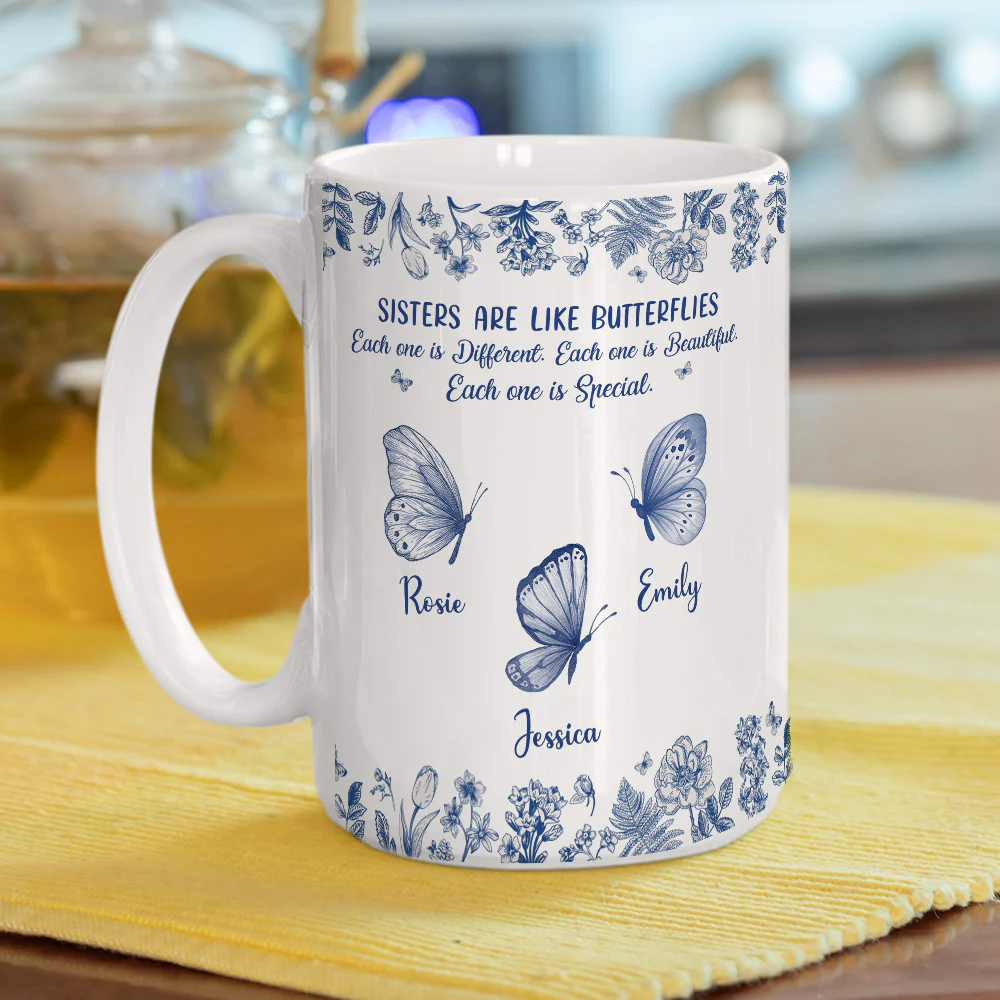 Sisters Make Life More Beautiful - Personalized Custom Coffee Mug - Image 5