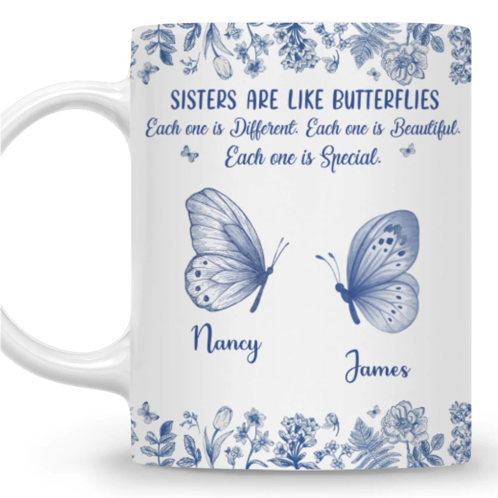 Sisters Make Life More Beautiful - Personalized Custom Coffee Mug - Image 8