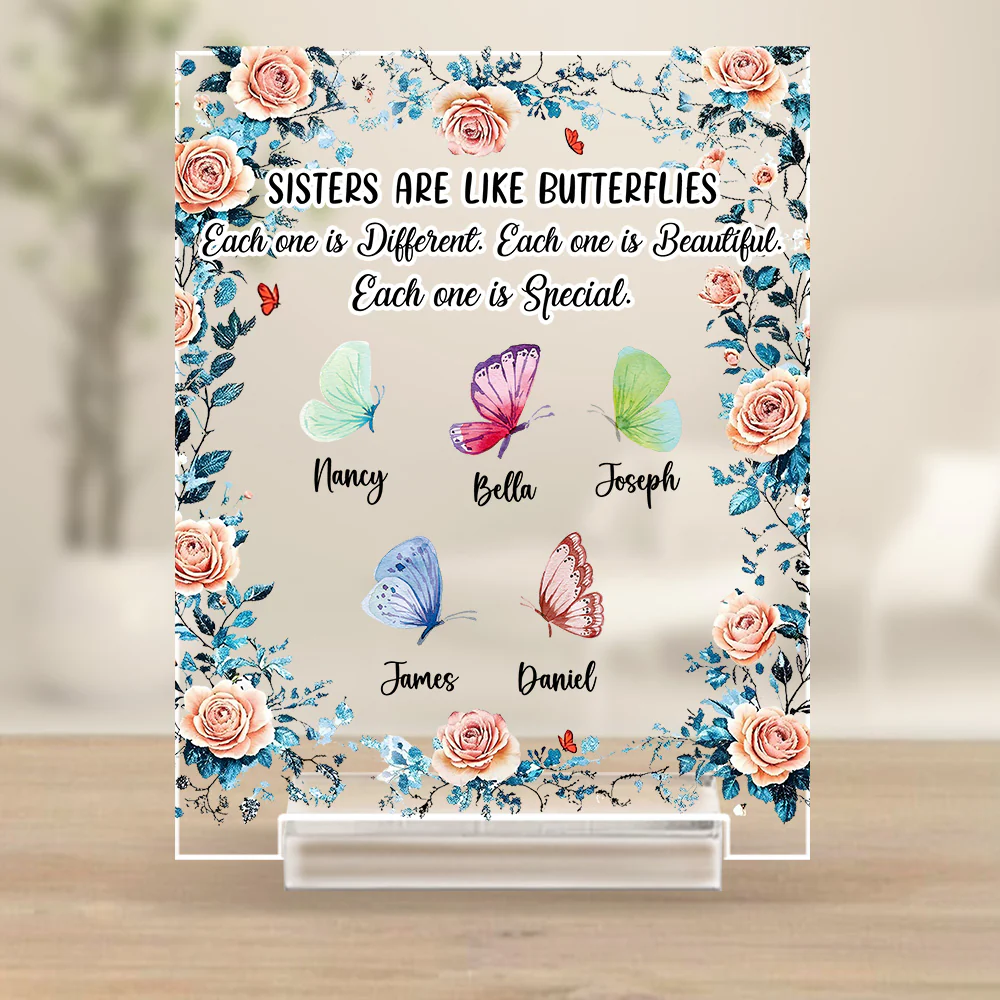 Sisters Make The Good Times Unforgettable - Personalized Custom Acrylic Plaque With Base - Image 3